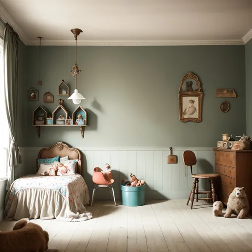 Vintage Kids Room design - AI generated interior design visualization