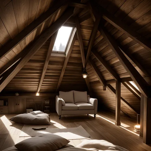 Zen Attic design - AI generated interior design visualization