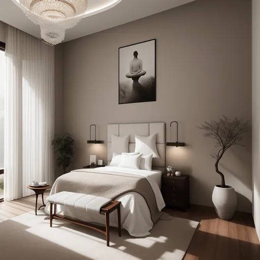 Zen Guest Room design - AI generated interior design visualization