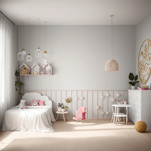 Zen Kids Room design - AI generated interior design visualization