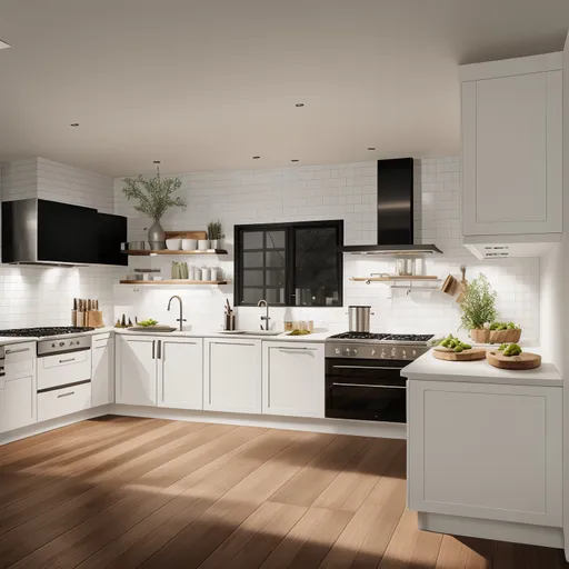 Zen Kitchen design - AI generated interior design visualization