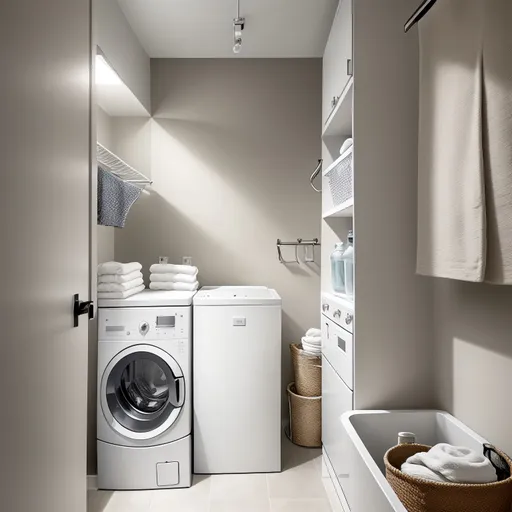 Zen Laundry Room design - AI generated interior design visualization