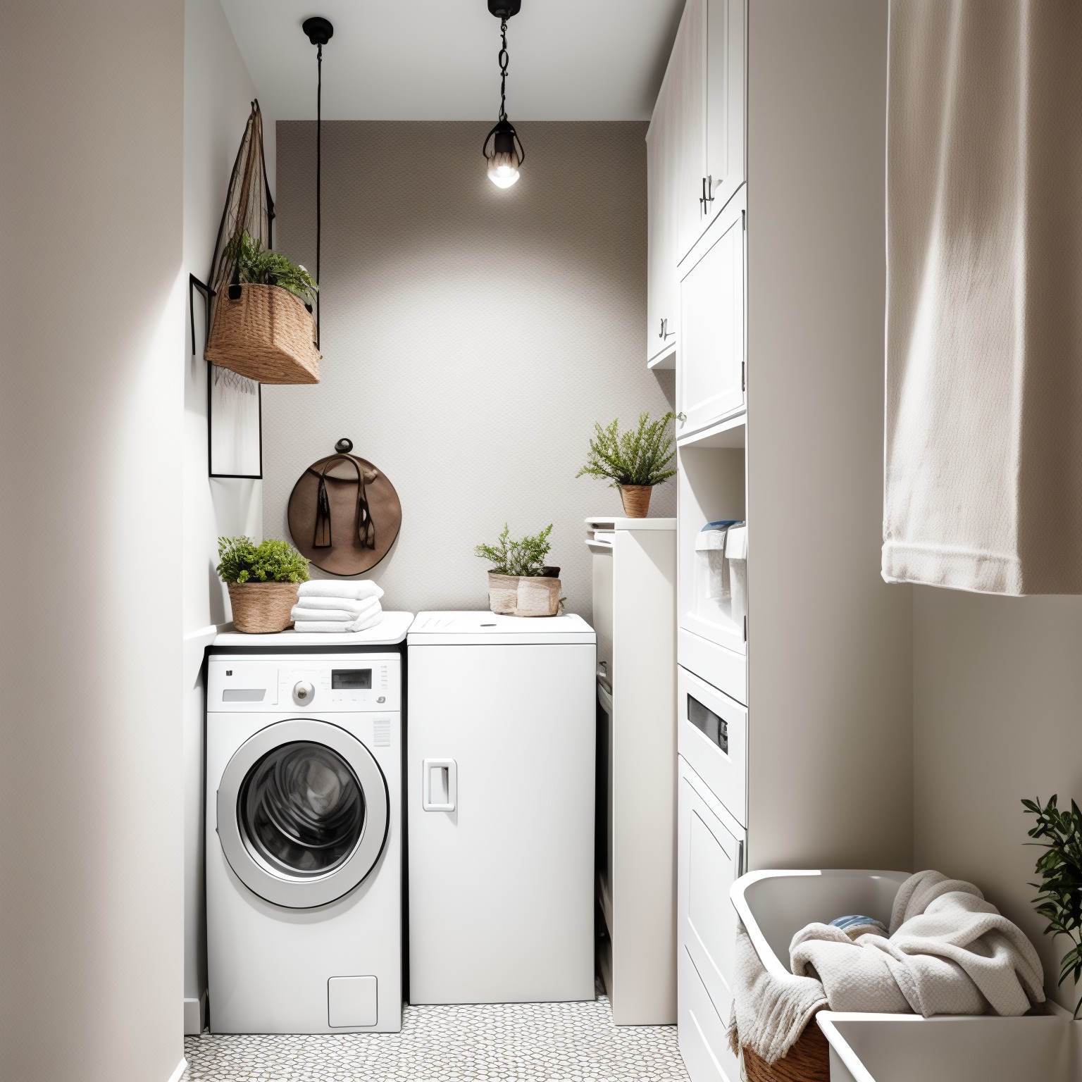 Modern Boho Laundry Room