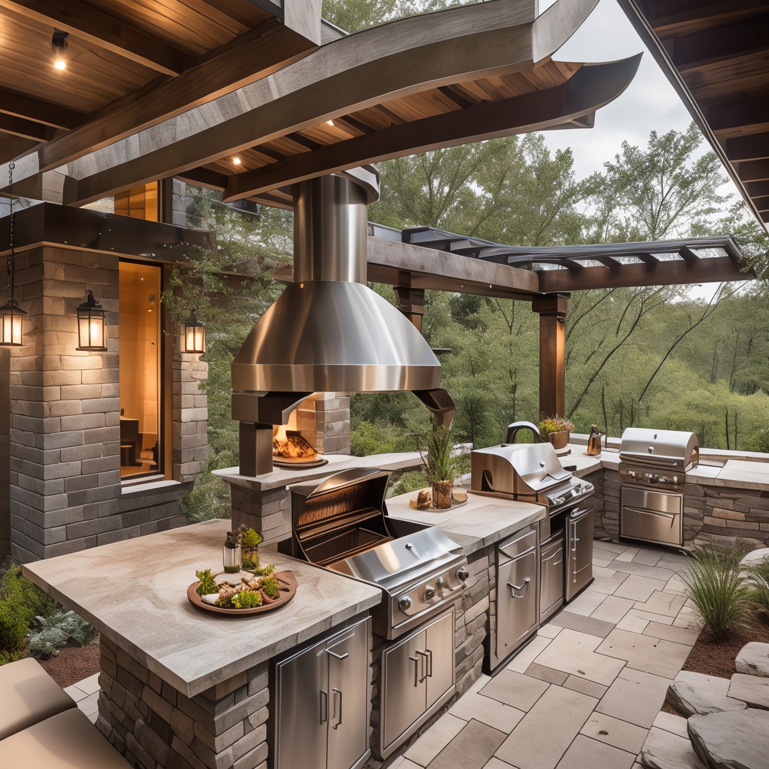 Organic Modern Outdoor Kitchen