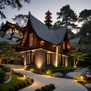 Asian Fusion home exterior design - example 5