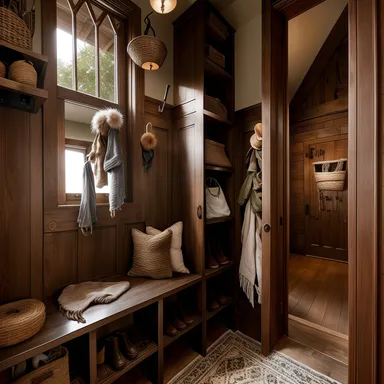 Bohemian Mudroom design - AI generated interior design visualization
