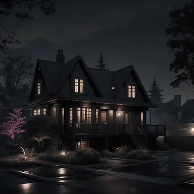 Cyberpunk home exterior design - example 2