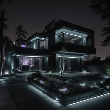 Cyberpunk home exterior design - example 3