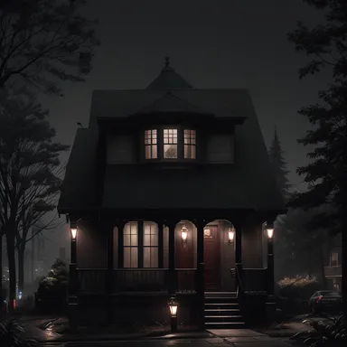 Cyberpunk home exterior design - example 4