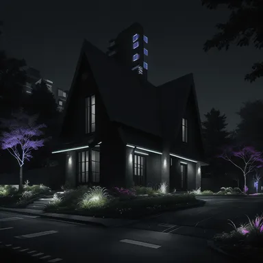 Cyberpunk home exterior design - example 5