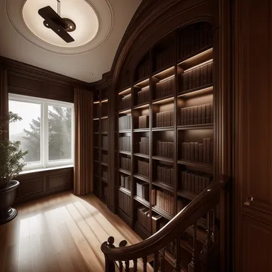 Modern Library design - AI generated interior design visualization