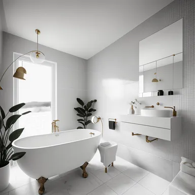 Scandinavian Bathroom design - AI generated interior design visualization