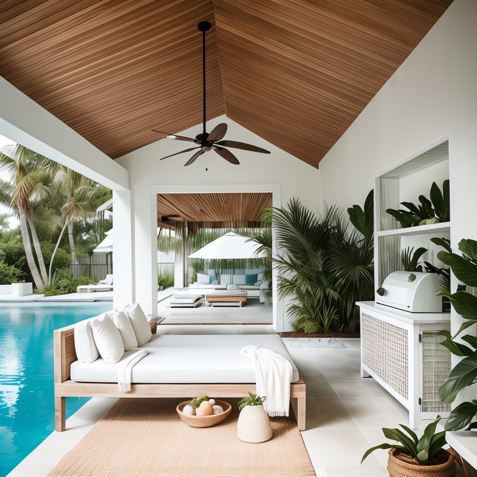 Warm Minimalism Pool House